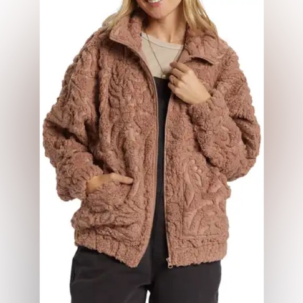 Billabong Women's Brown Sherpa Teddy Jacket